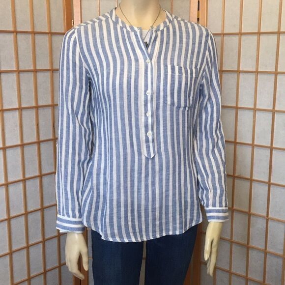 Lucky Brand Linen Blend L/S Tunic - Picture 1 of 8